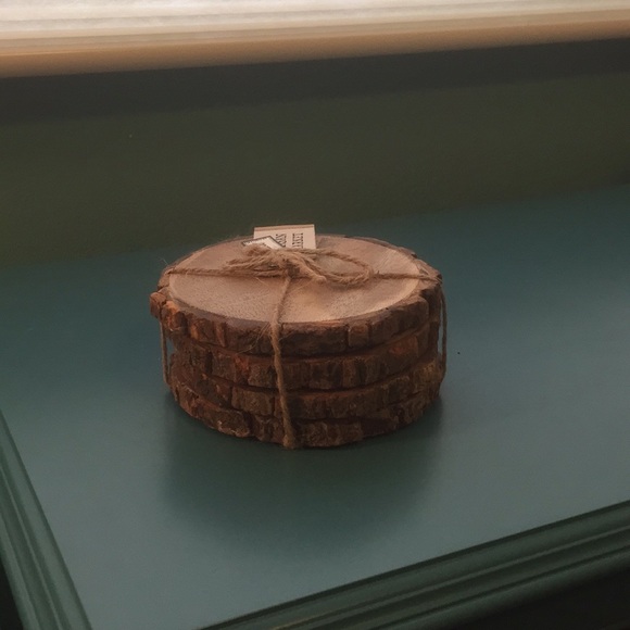 Set of 4 Wooden Drink Coasters - Picture 1 of 5